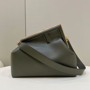 FENDI FIRST Medium Dark Green leather bag
