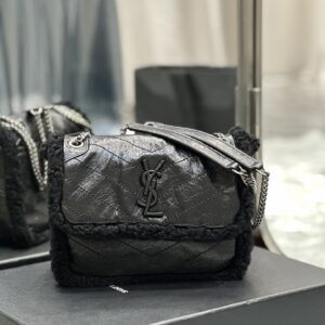 NIKI BABY CHAIN BAG IN CROCODILE-EMBOSSED LEATHER