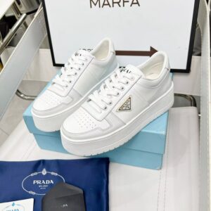 Prada Flatform Downtown Logo Platform Sneaker